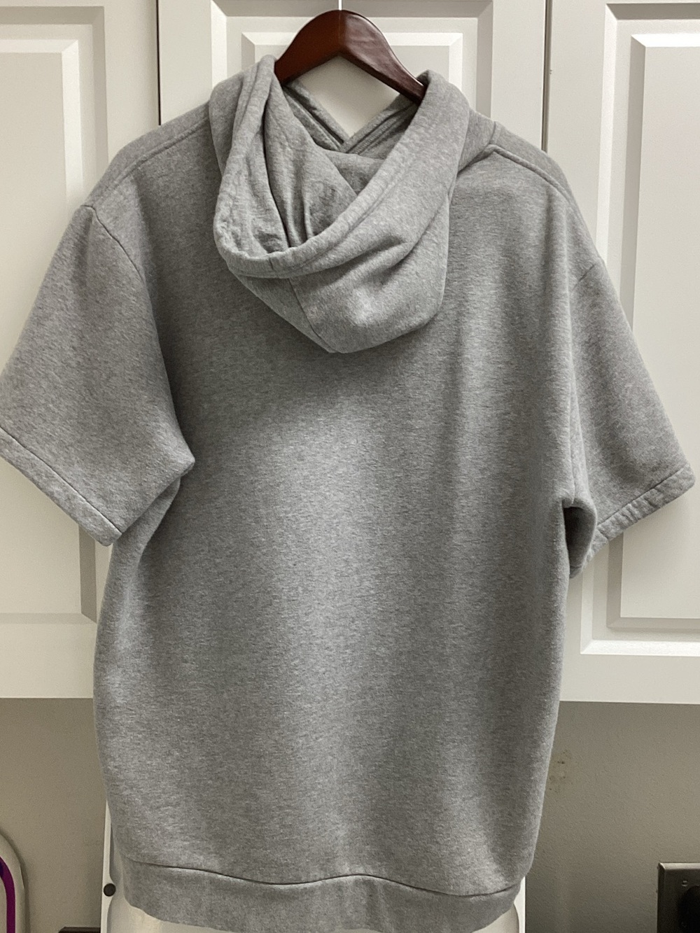 adidas Light Gray Short-Sleeve Crewneck Hoodie - Picture 3 of 5